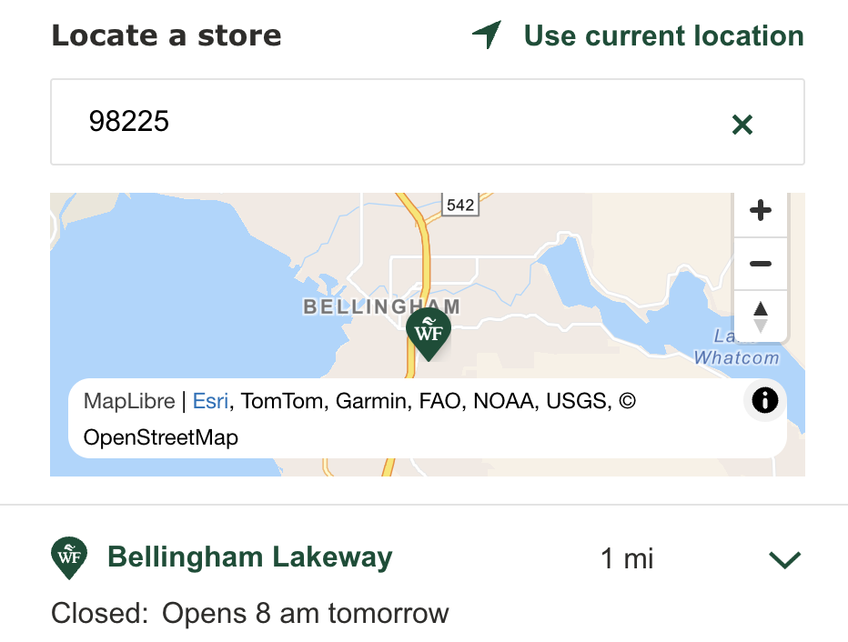 Whole Foods Order Location